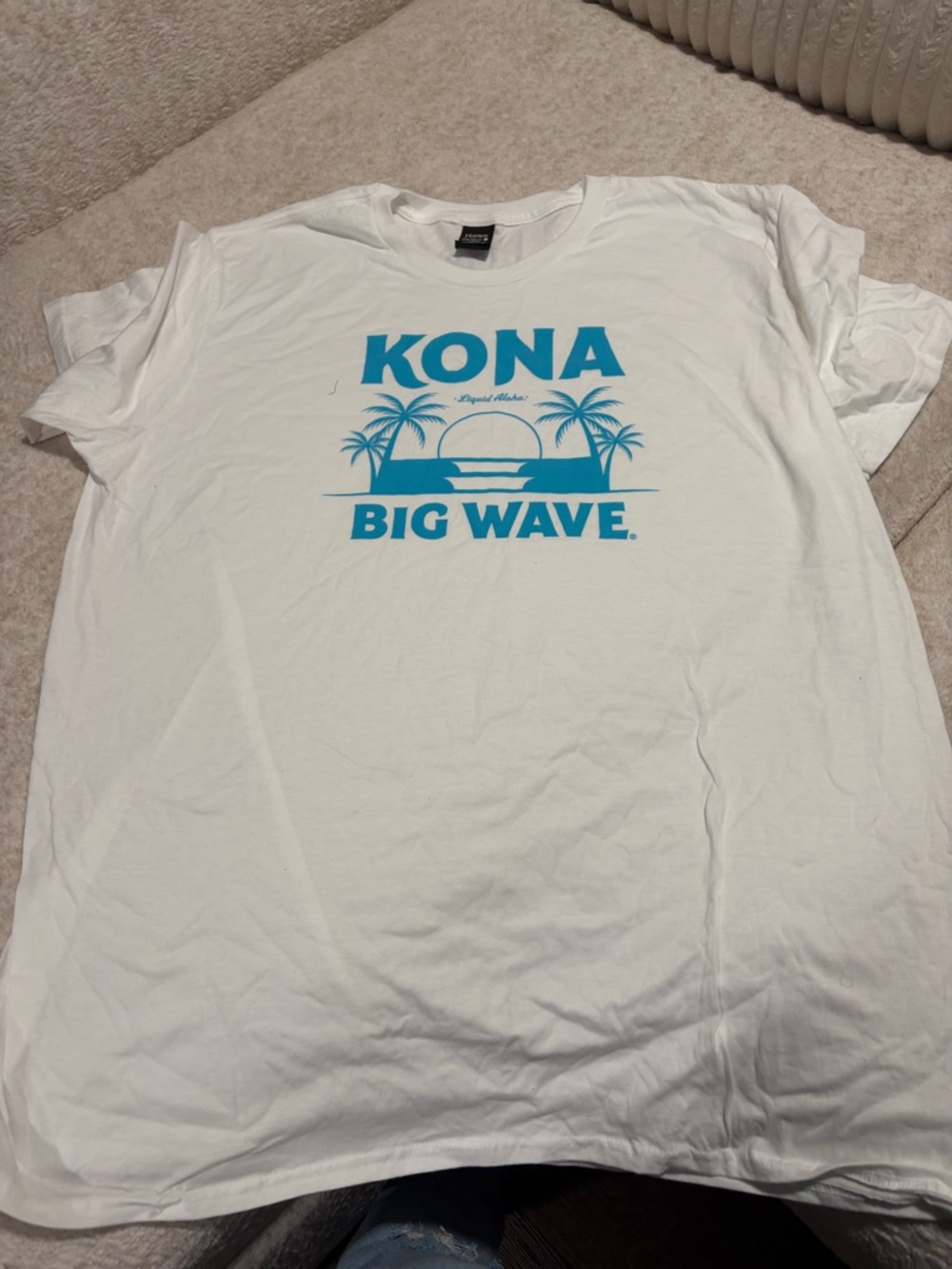 Men’s KONA Big Wave Graphic Tee in White & Teal